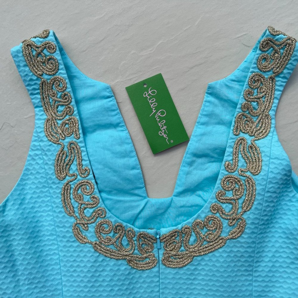 Lilly Pulitzer NWOT Serene Blue Suzette Shift Dress Size 0 - Picture 4 of 11